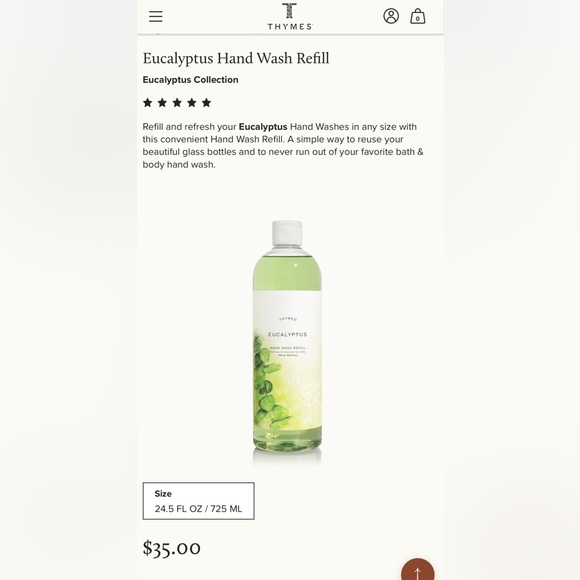 Thymes Eucalyptus Hand Wash Refill - Picture 2 of 6